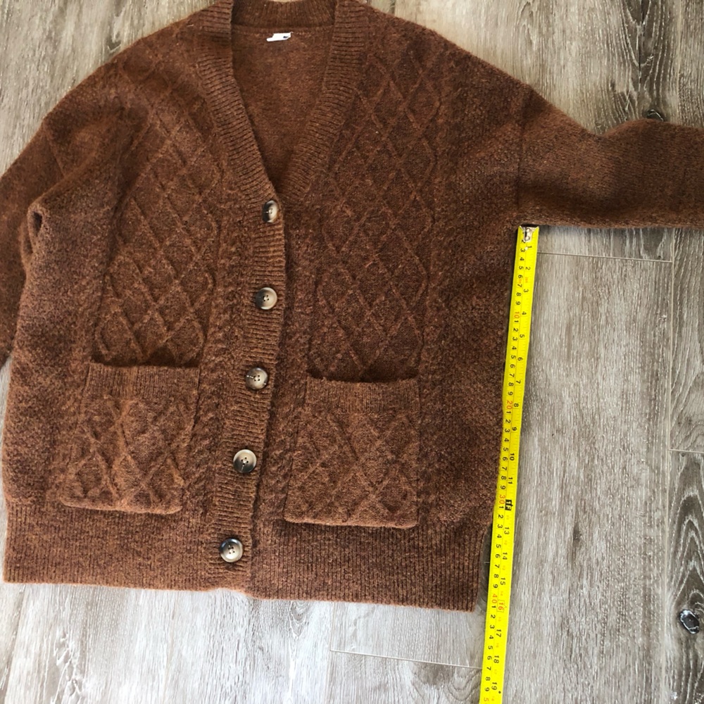 Twik Par Simons Warm Brown Knit Cardigan - Picture 5 of 9
